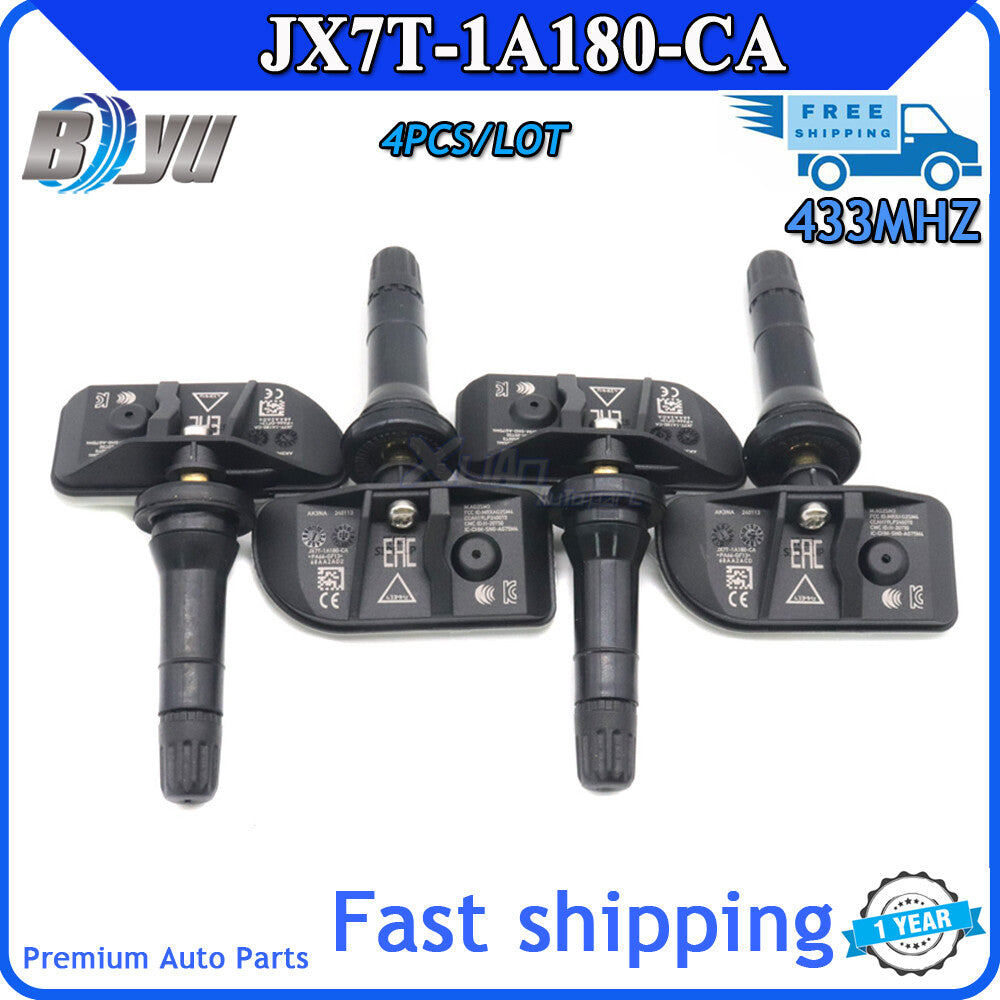 JX7T-1A180-CA 4-piece TPMS tire pressure sensor for 2020 for Lincoln Aviator motorcycles.