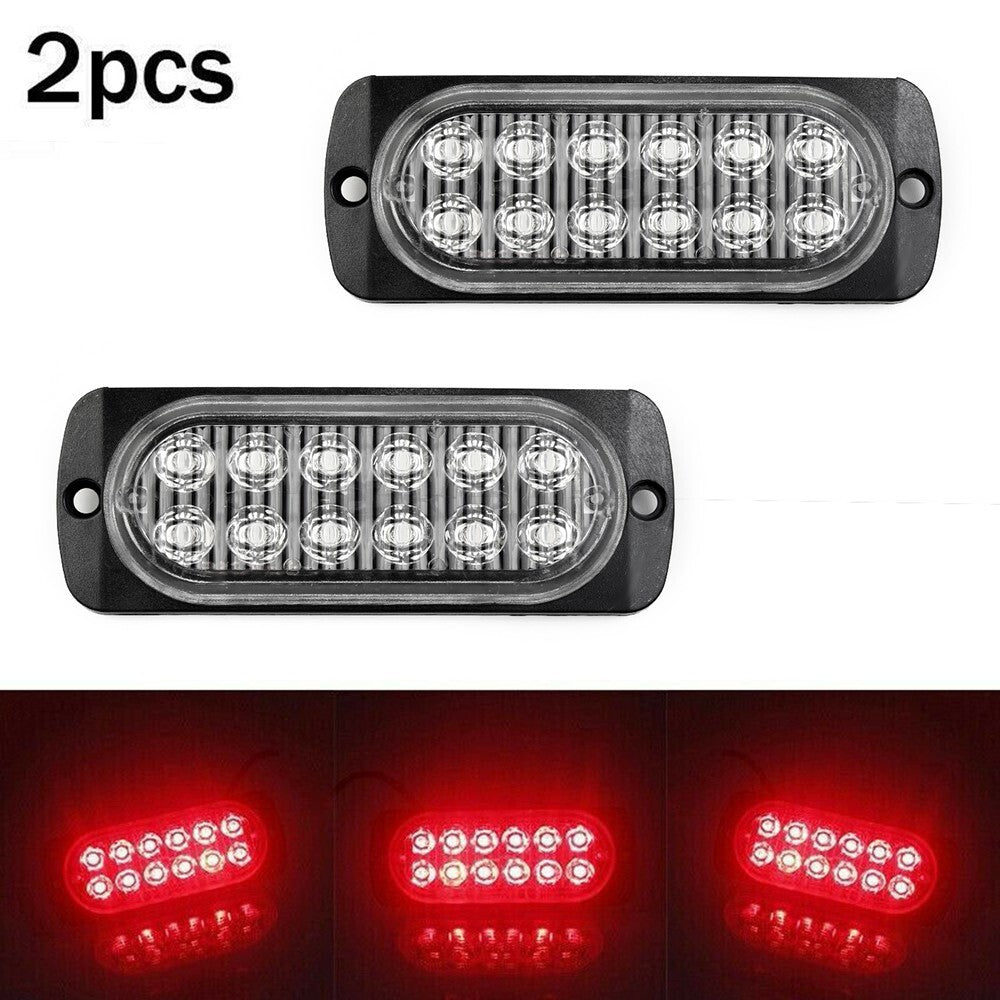 2-piece rear red fog lights, 12/24 volts, universal truck, van, and bus cab lights.