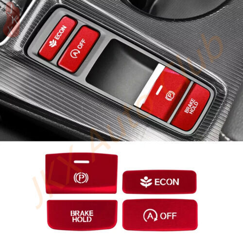 Red Central Console Gear Shift Button Trim Cover for Honda for Civic 11th 2022-2023