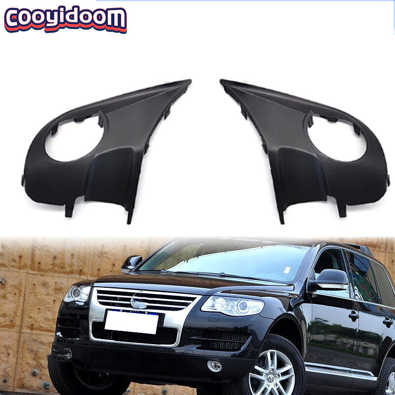 1 Pair Front Bumper Fog Lamp Frame Cover for Volkswagen Touareg 2008-2010
