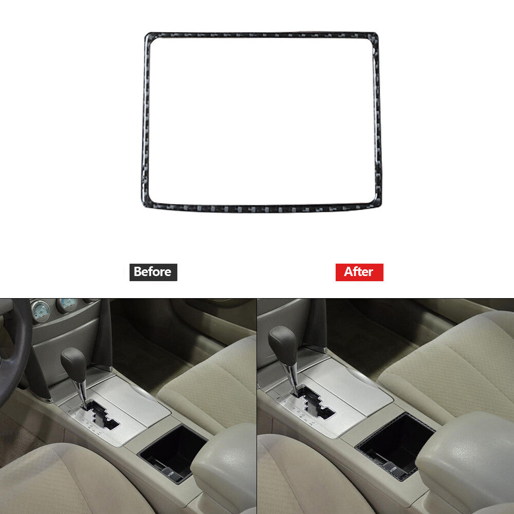 Carbon Fiber Gear Shift Panel Storage Frame Cover Trim for Toyota for Camry 2007-11