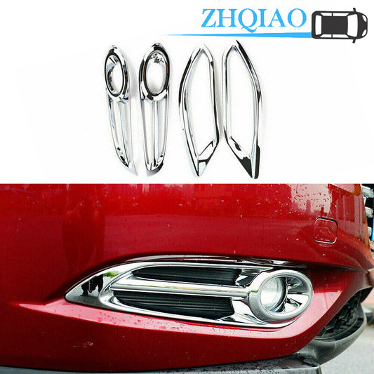 4PC Front + Rear Fog Light Lamp Frame Cover Trim Fits for Honda VEZEL HR-V HRV 16-19