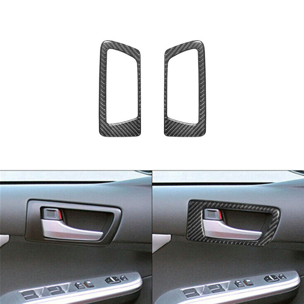 2x Carbon Fiber Front Door Handle Panel Trim Cover for Toyota for Camry 2012-2014