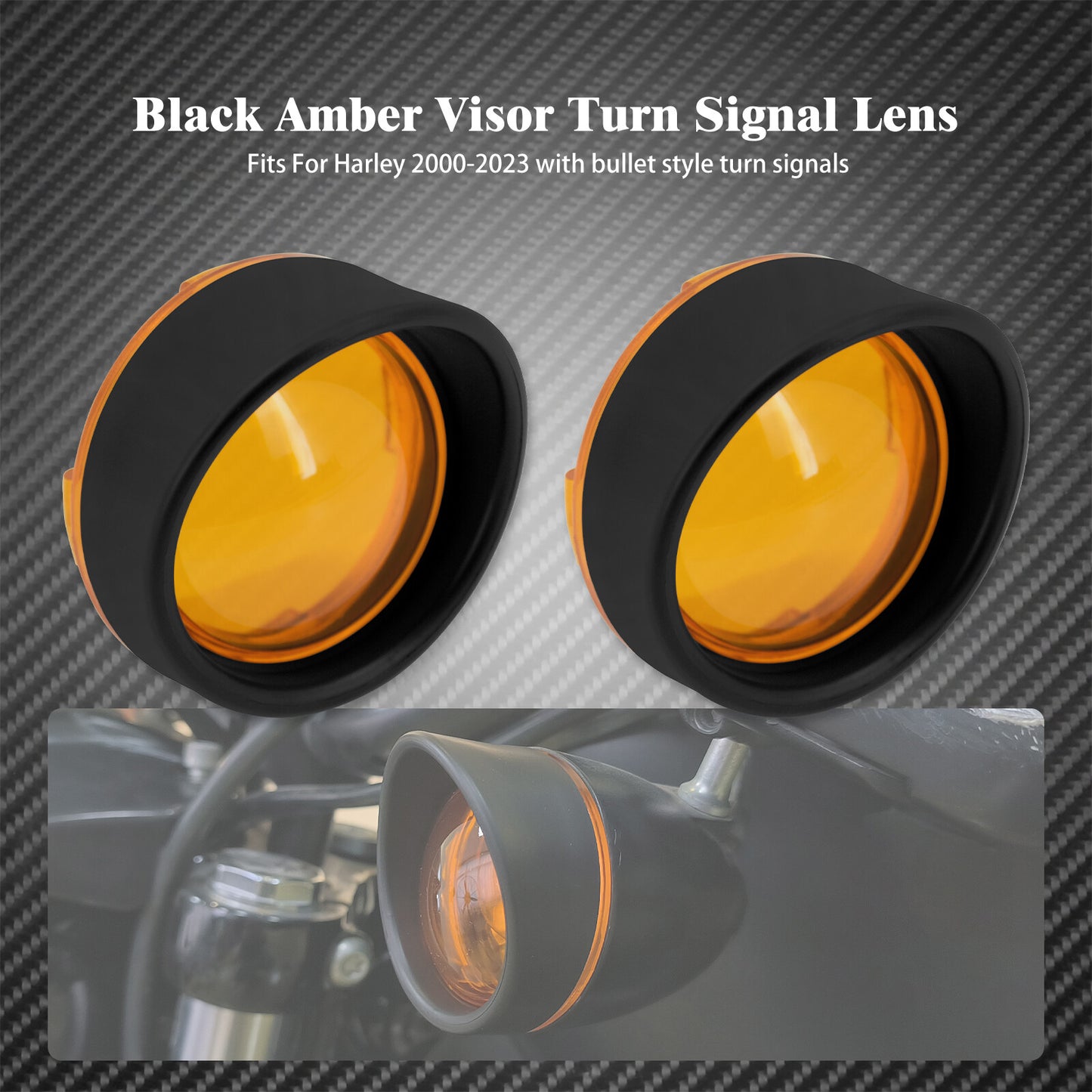 Visor Ring Turn Signal Amber Lens Cover Fit for Harley Dyna Softail Sportster XL