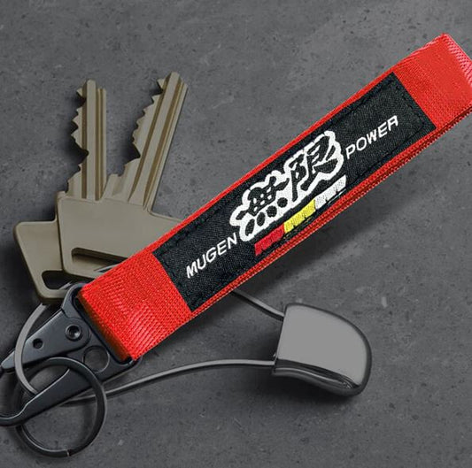 Car key fob metal key ring badge lanyard red and black for Acura and for Subaru Mugen