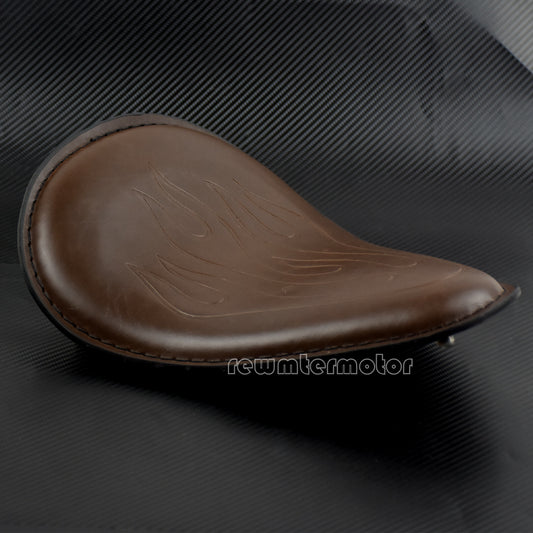 Motorcycle Flame Solo Driver for Seat Brown Fit for Harley Dyna Chopper Bobber XL883