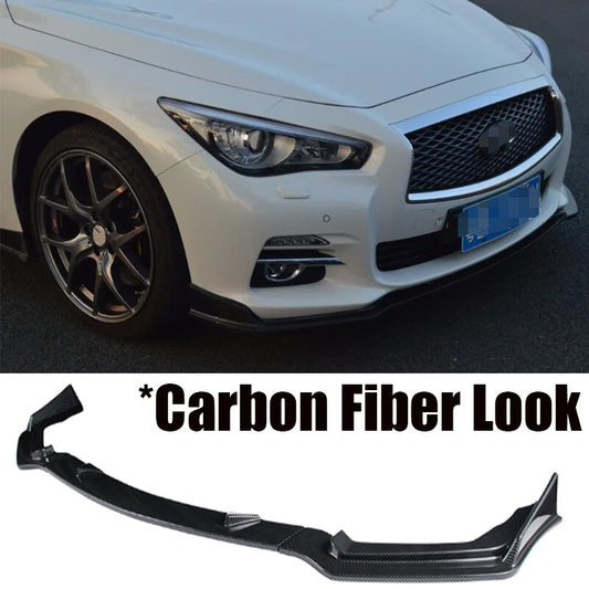 Carbon Fiber Front Bumper Lip Spoiler Splitter for Infiniti Q50 Sport 2014-2017