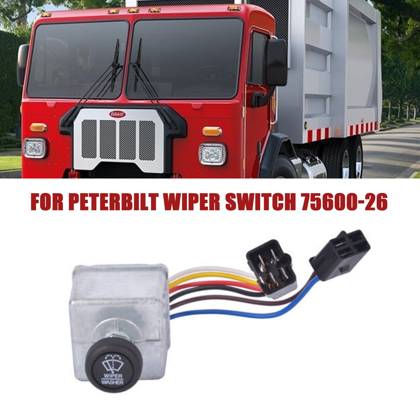 6 Wire Wiper Switch fit for Peterbilt 300 Series 75600-26 577.75633 Set AT