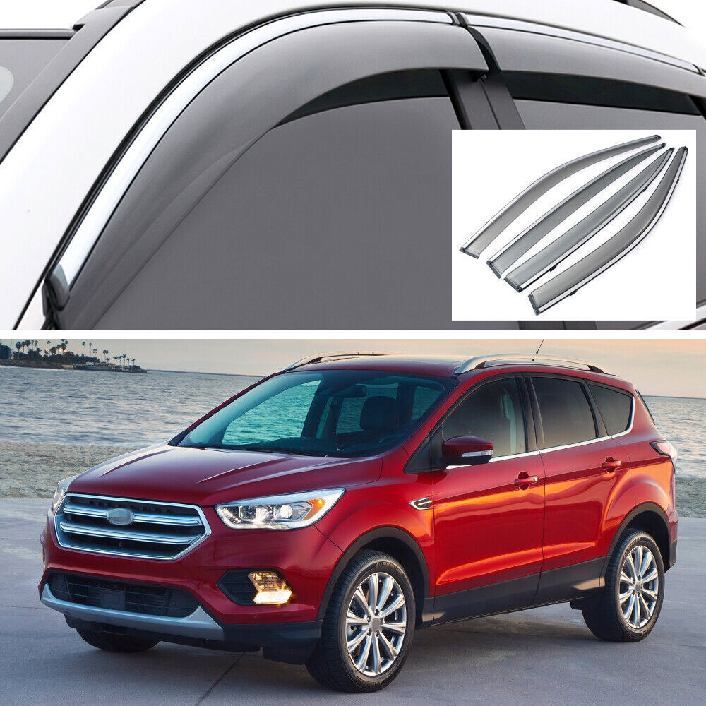 4X Window Deflector Visors Rain Sun Guards Vent Shade for Ford Escape 2017-2019