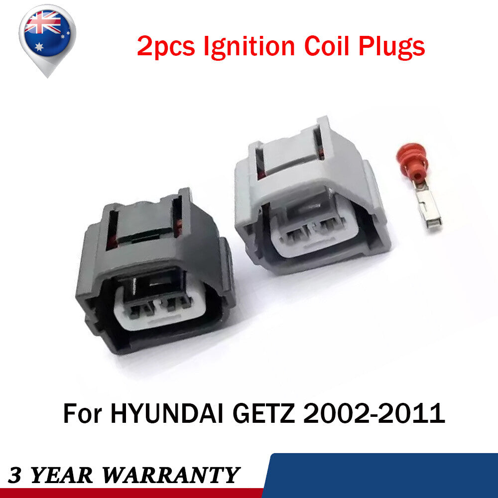 2PCS 2-Pin Fits for HYUNDAI GETZ 2002 2003 2004-2011 Ignition Coil Plugs NEW AU