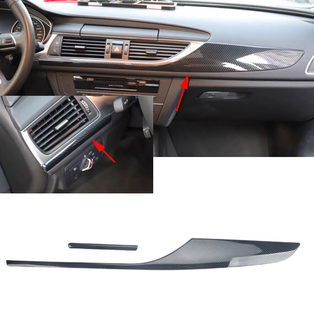 for Audi A6 2012-2018 ABS Carbon Fiber Inner Console Instrument Strip Cover Trim
