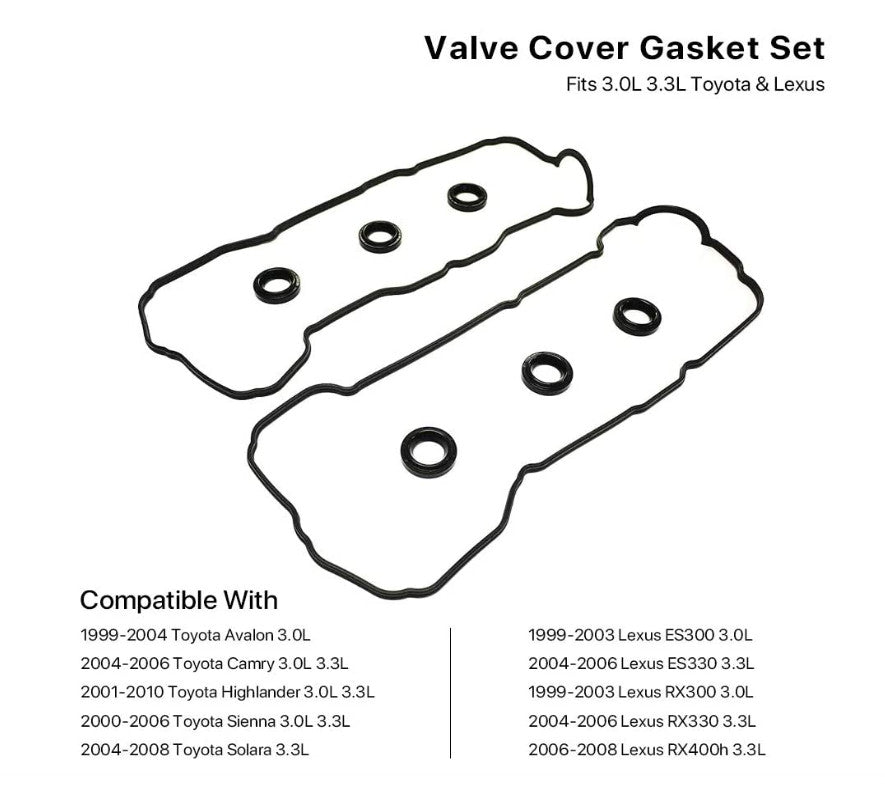 For 99-10 for Lexus for Toyota for Camry Solara 3.0L 3.3L 1MZFE 3MZFE Valve Cover gasket Set