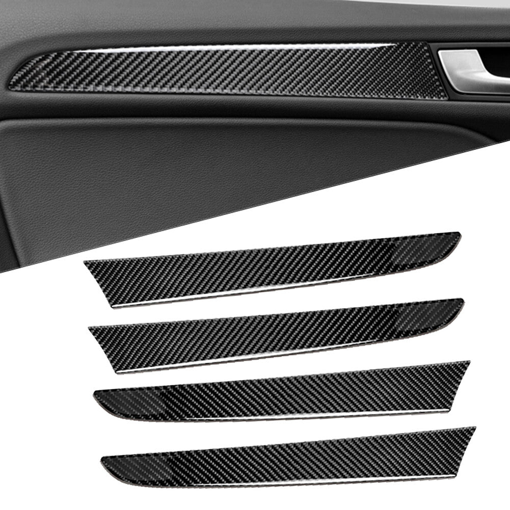 4 Pcs Interior Door Handle Cover Trim Fit for Audi Q5 2010-2018 2015 Carbon Fiber