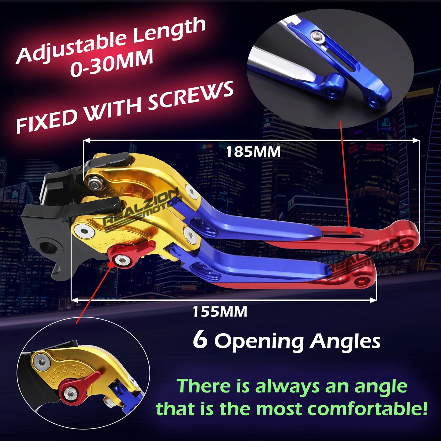 Realzion MT03 2015-2020 Brake Clutch Lever Motorcycle Adjustable Folding Lever