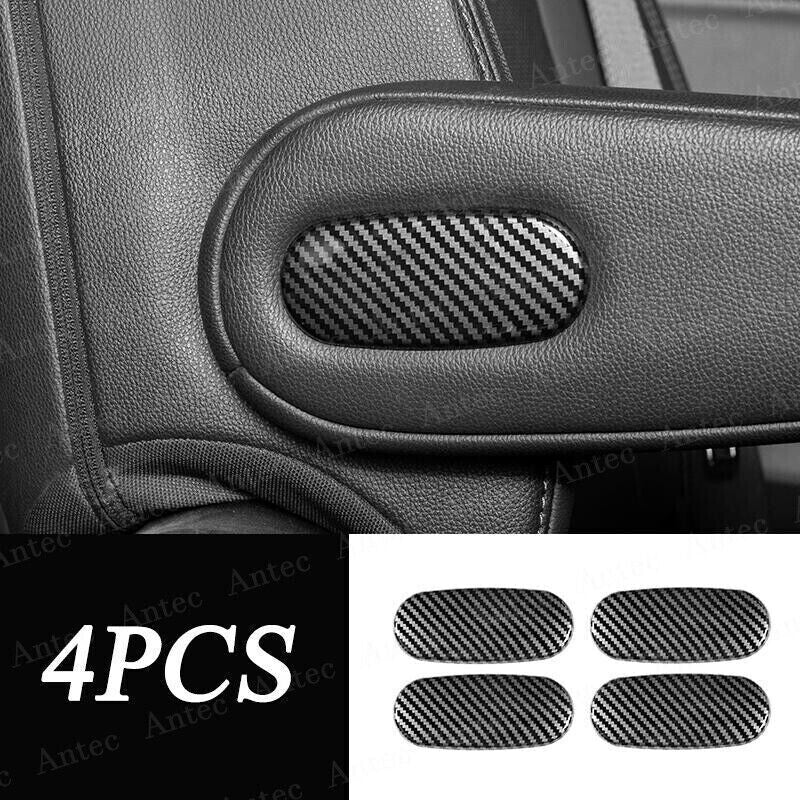4P Carbon Fiber Look Rear Row for Seat Armrest Cover Trim for Toyota for Sienna 2021-24