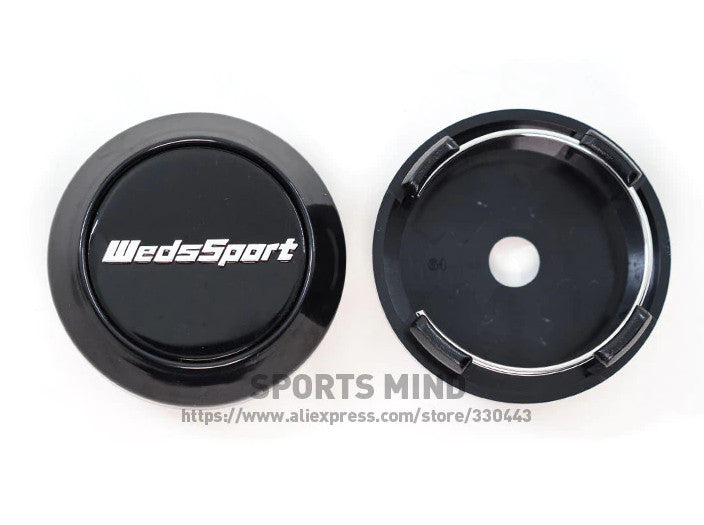 4x64mm WedsSport logo badge wheel center cap hubcap badge black TE37 rims