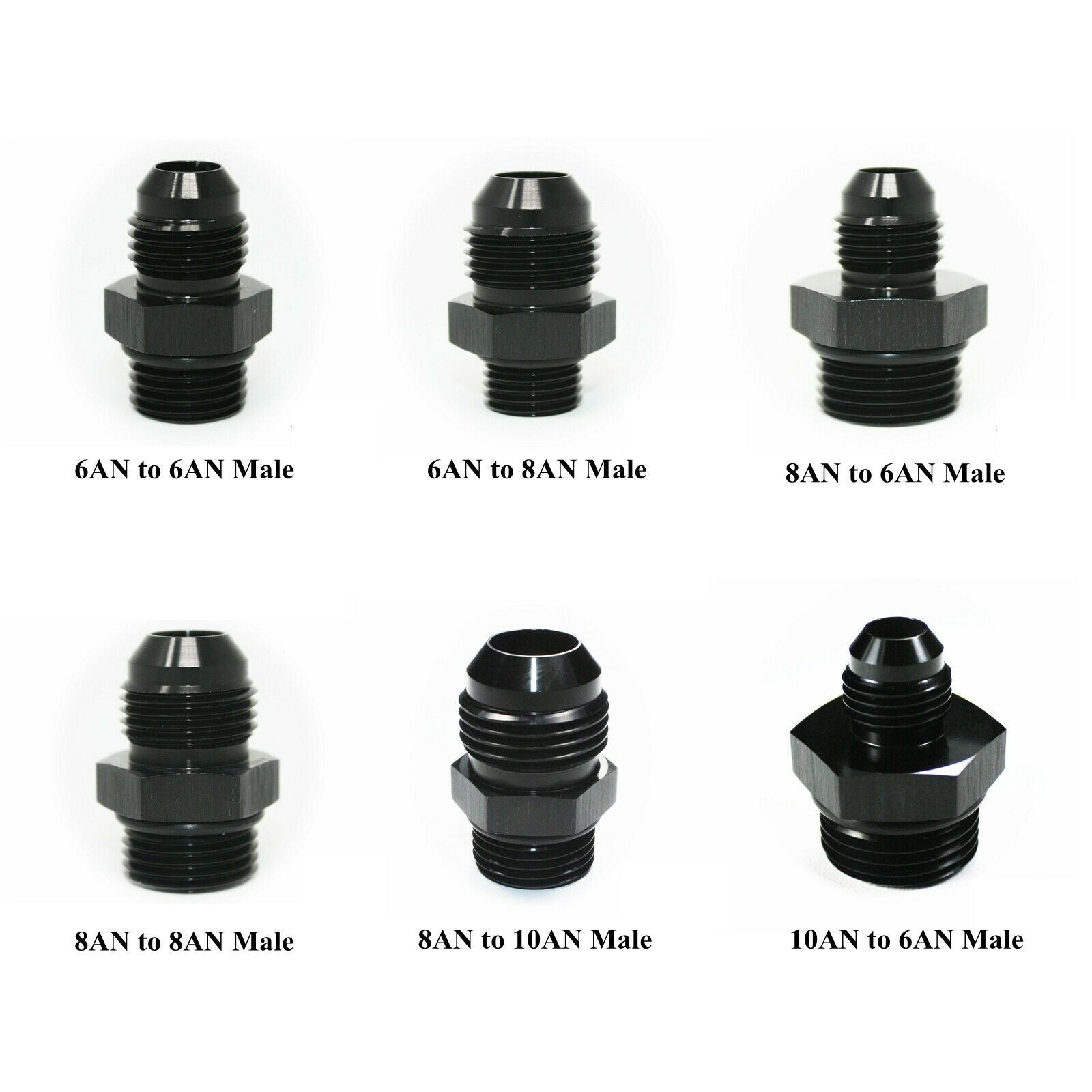 2 ORB O-ring fuel pump guide rail adapter accessories AN6 AN8 AN10 to 6AN 8AN 10AN male connectors
