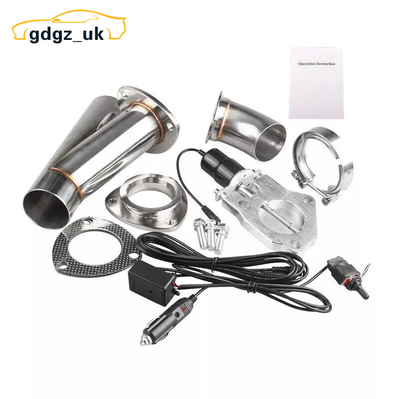 3 Electric Exhaust Valve Control Motor Dump Valve Stainless Kit Manual Switch