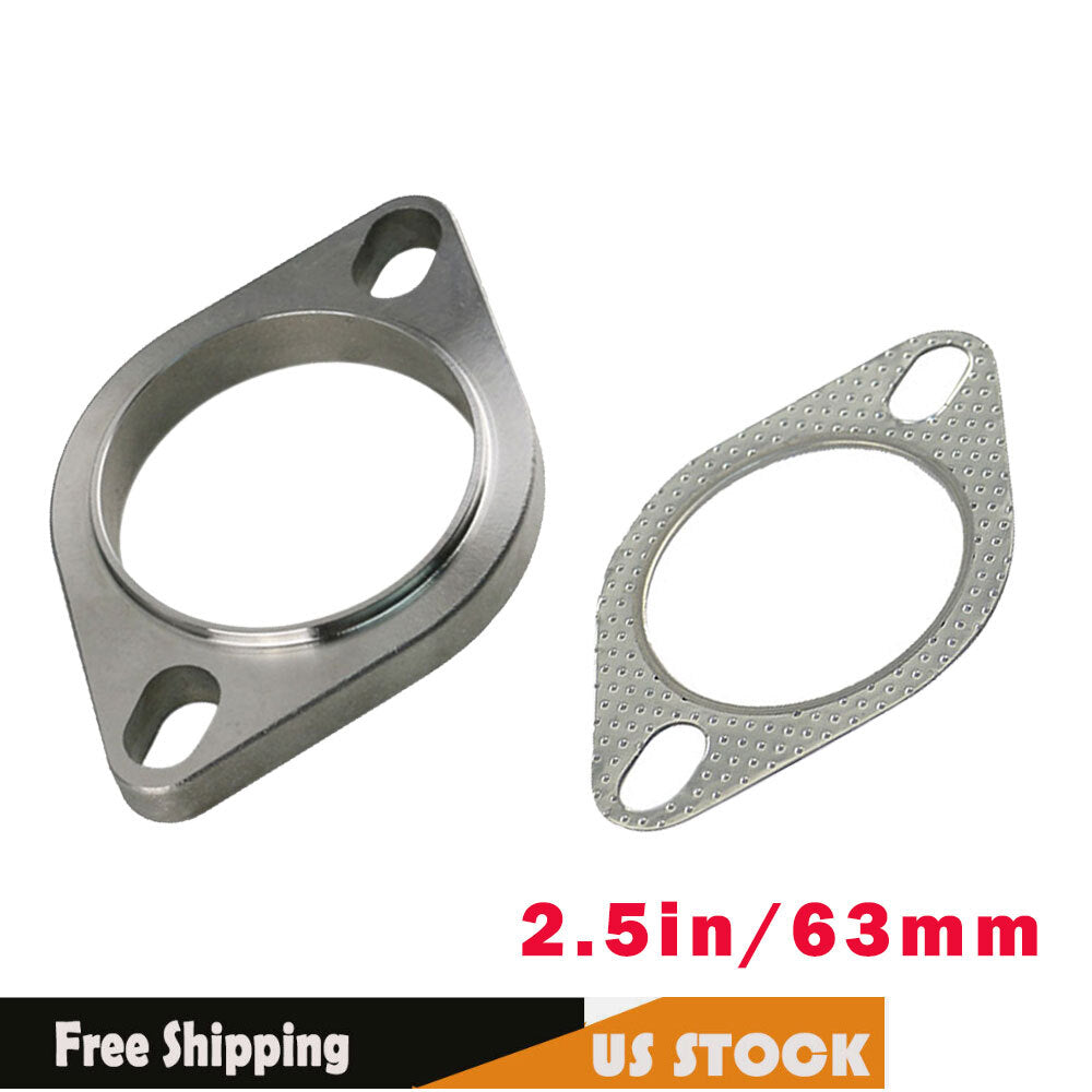 2.5 Exhaust Flange Pipe Header Slotted Bolt Hole Connection Kit With Gasket