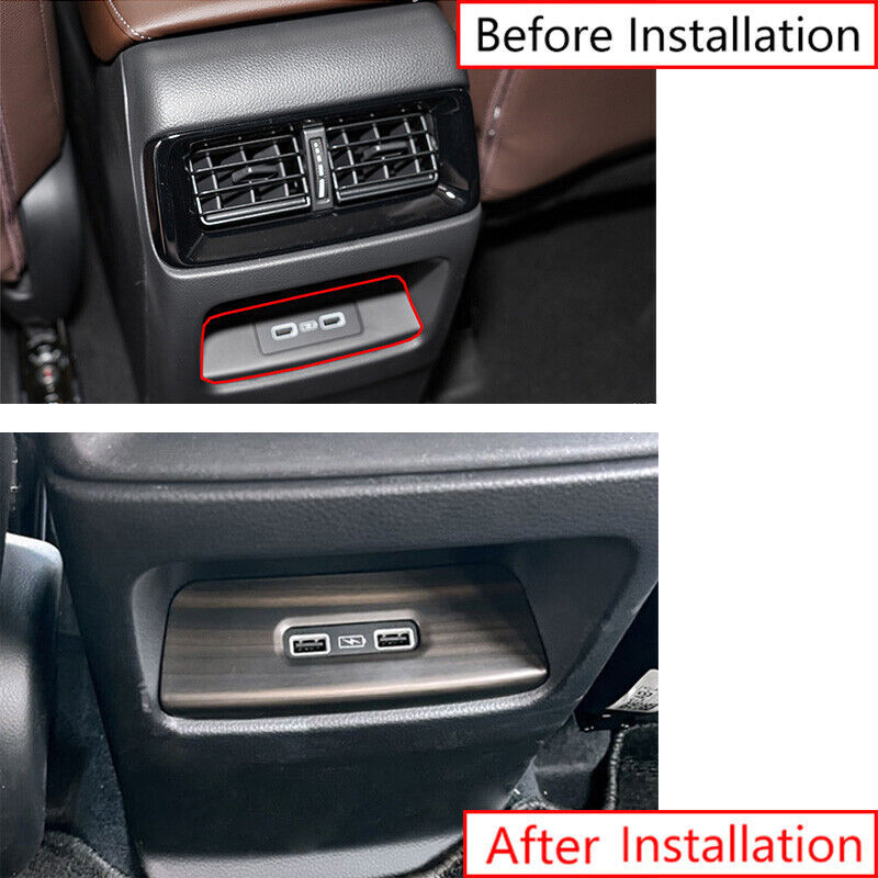 for Honda CR-V CRV 2023-2024 Wood Grain Rear USB Socket Charger Panle Cover Trim