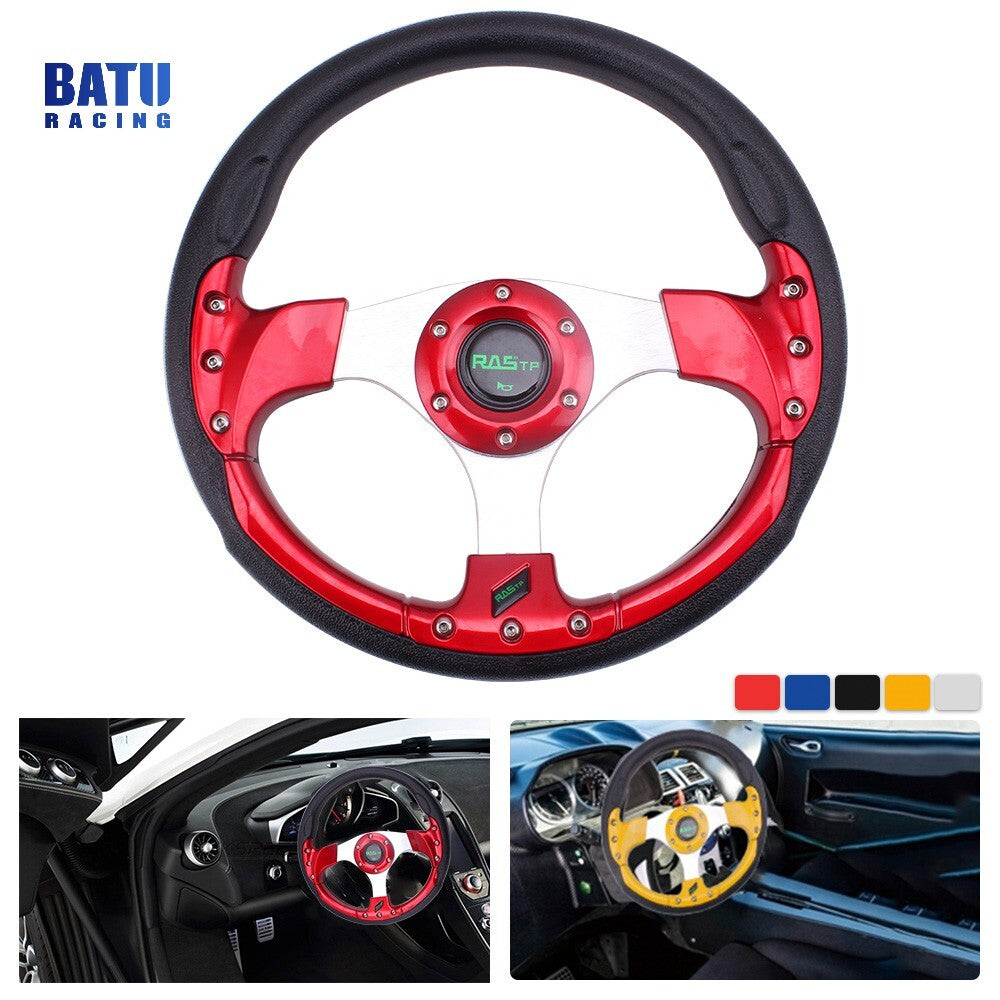 Universal 13 6-holes Aluminum Red Steering Wheel for Racing Car for Golf Car