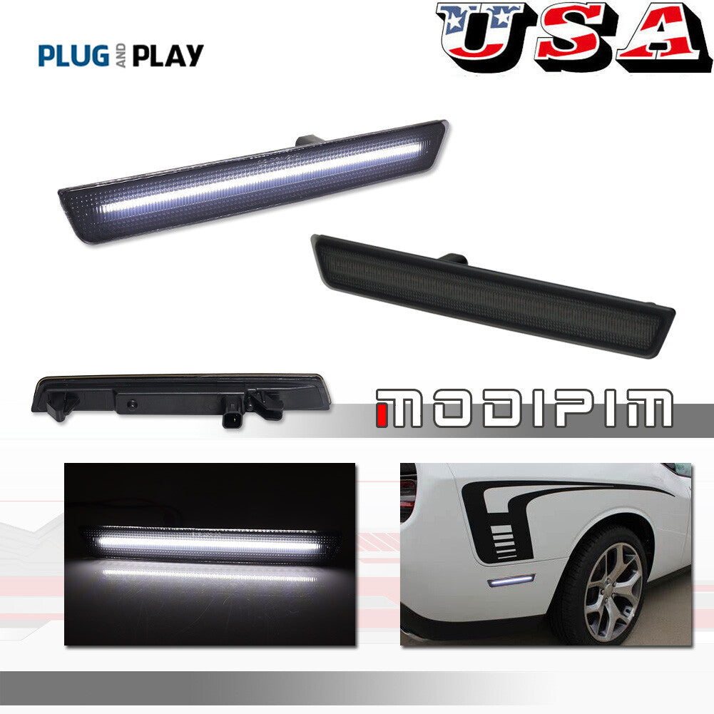 White LED marker light behind smoke camera for Dodge for Challenger 2015-2023