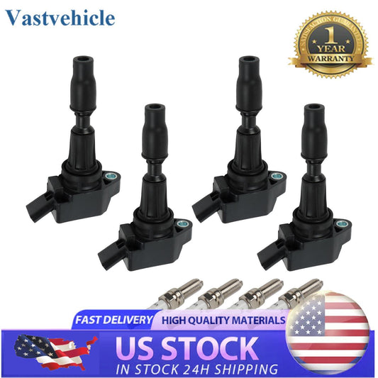 4x Ignition Coils  Iridium Spark Plug for Hyundai Sonata for Kia Optima 15-17 UF764