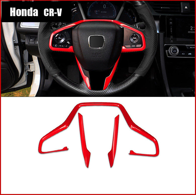 for Honda CR-V 2017-2022 Red interior Car Steering Wheel Frame Trim Decor Cover
