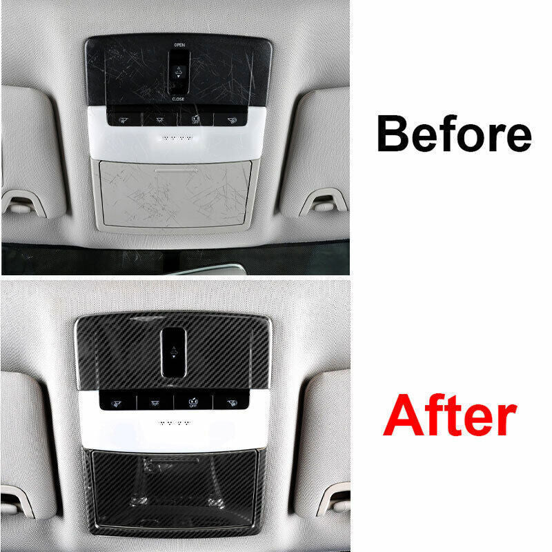 Front Reading Lamp Frame Cover 2PCS for Nissan Altima 2019-22 Steel Carbon Fiber