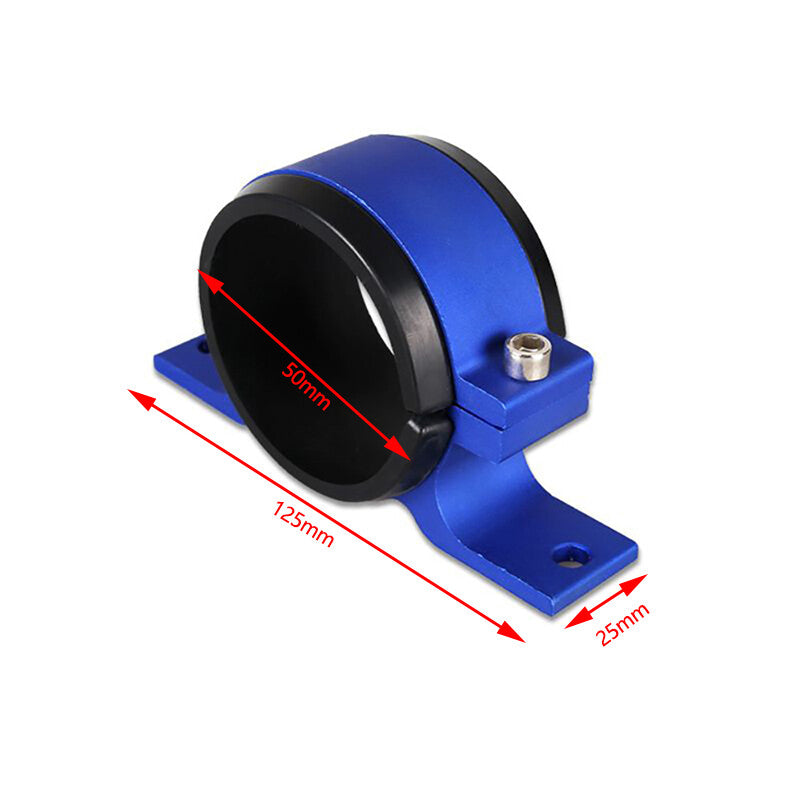 50mm Aluminum Inline Fuel Pump or Filter Mounting Bracket Mount Clamp Blue
