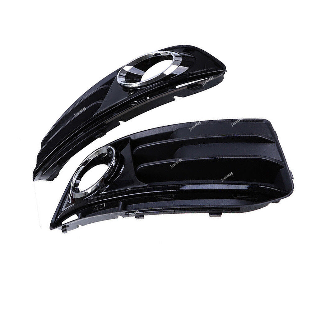 2Pcs Front Bumper Lower Fog Light Grille Chrome Trim Fit for Audi Q5 2013-2014