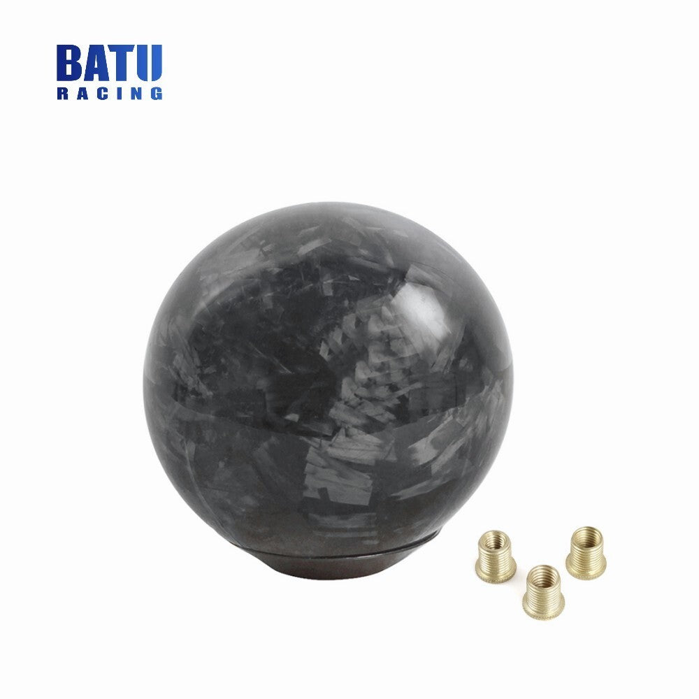 Black Forged Carbon Fiber Car Gear Shift Knob Ball Shape Shifter Head Lever