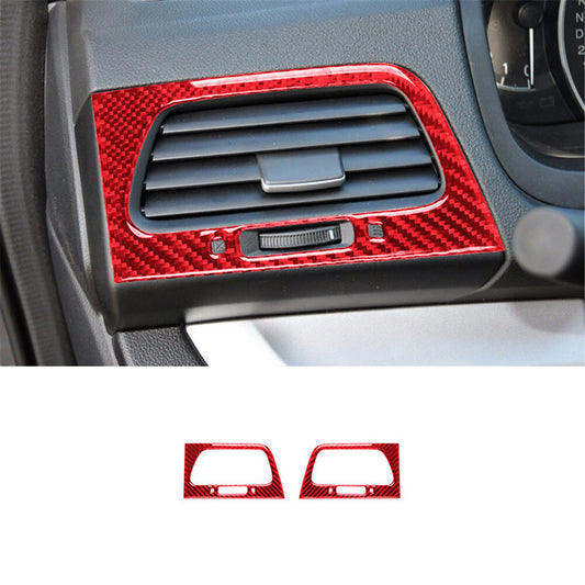 2X Red Carbon Fiber Side Air Vent Outlet Cover Trim for Honda CRV CR-V 2015-2016