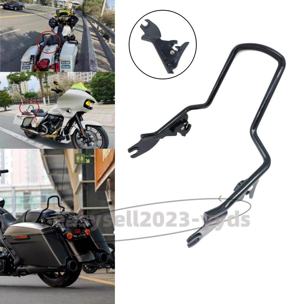 Black Detachable Backrest Sissy Bar Steel Rack for Harley Touring Road Glide