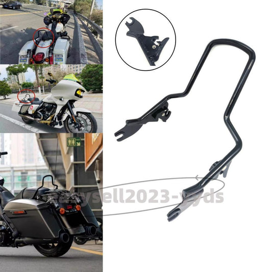 Black Detachable Backrest Sissy Bar Steel Rack for Harley Touring Road Glide