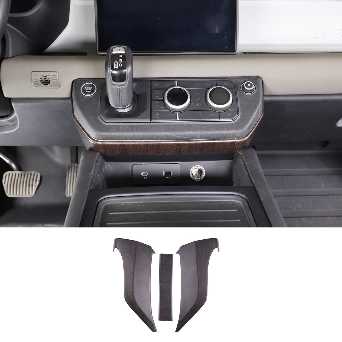 ABS carbon fiber center cup holder frame decorative cover for Subaru WRX 2022-2024