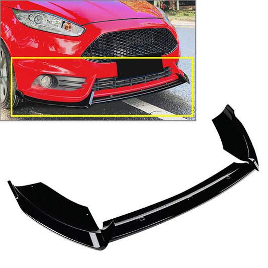 Front Bumper Lip Spoiler Splitter Black for Ford Fiesta ST MK6 B-Max 2012-2017