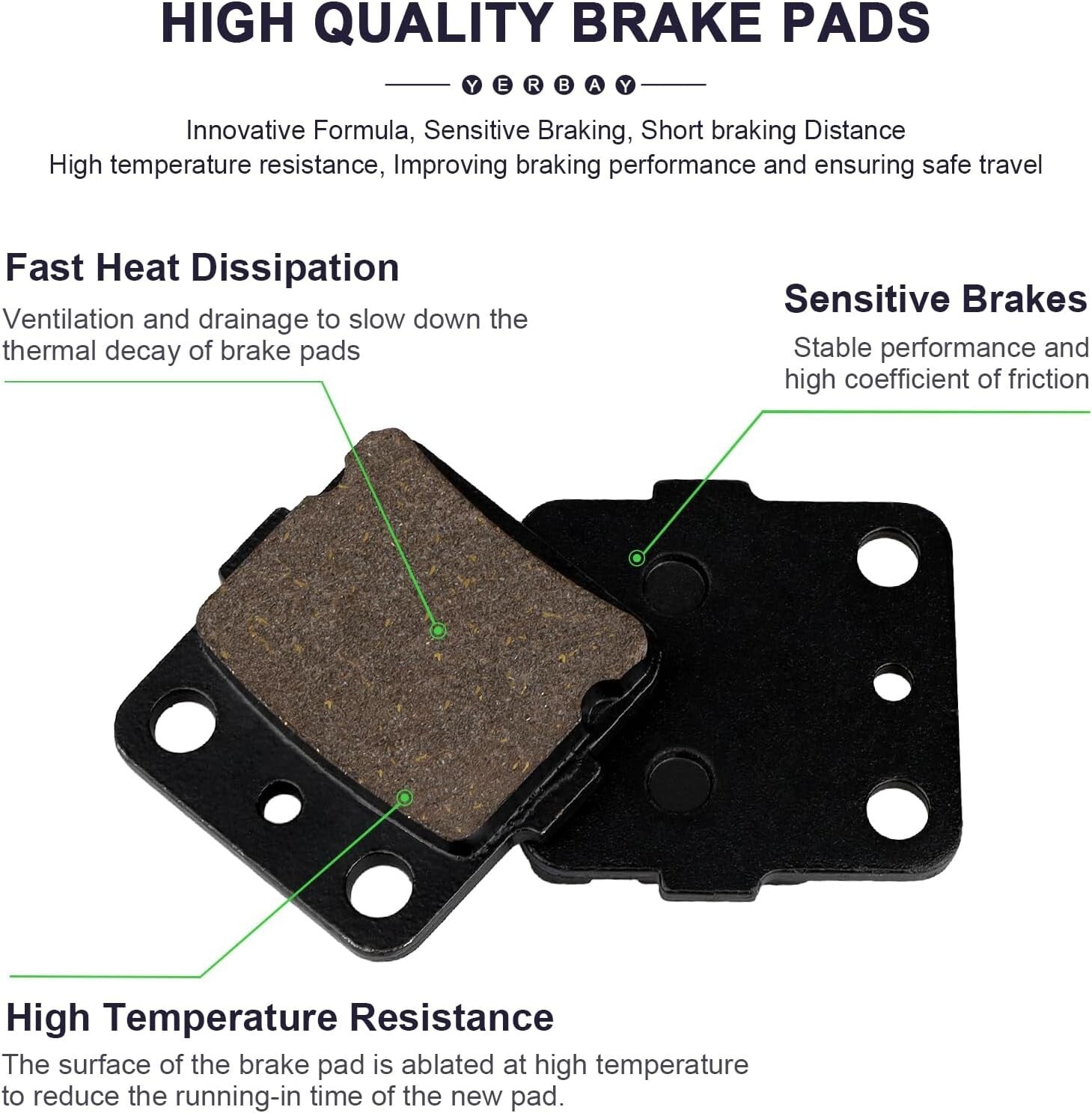 Brake Pads for Suzuki LTZ400 Quadsport 400 2003-2012/ for Kawasaki KFX400 2003-2006