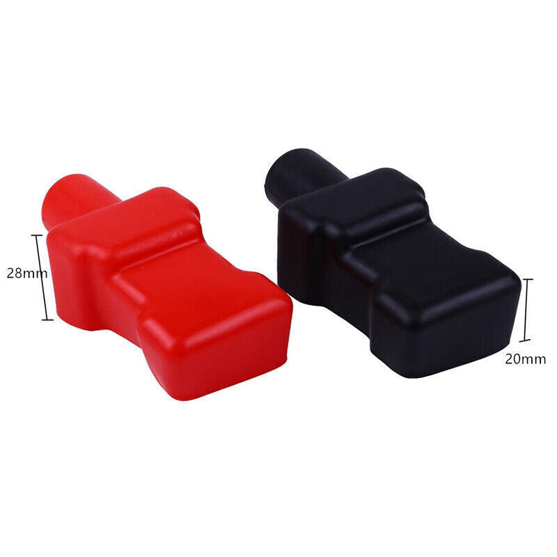 A pair of automotive positive battery terminal insulator wire connector cover protective sleeves