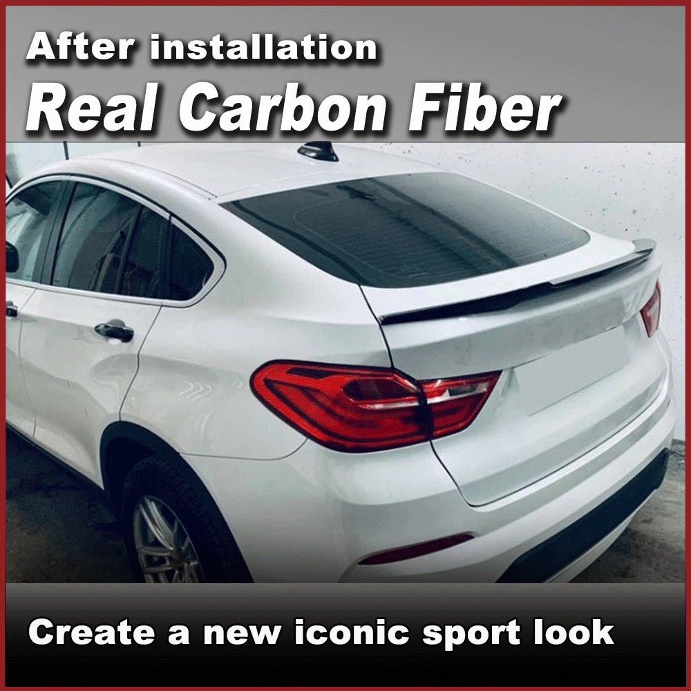 REAL CARBON Rear Trunk Racing Spoiler Boot Lip Wing for BMW X4 F26 35i 2014-2017