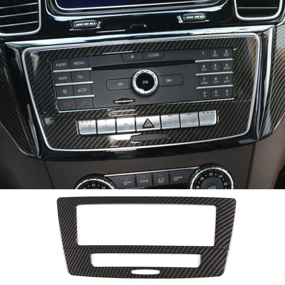 Carbon Fiber ABS Central Console CD Panel Trim for Mercedes-Benz GLE GLS 2013-19