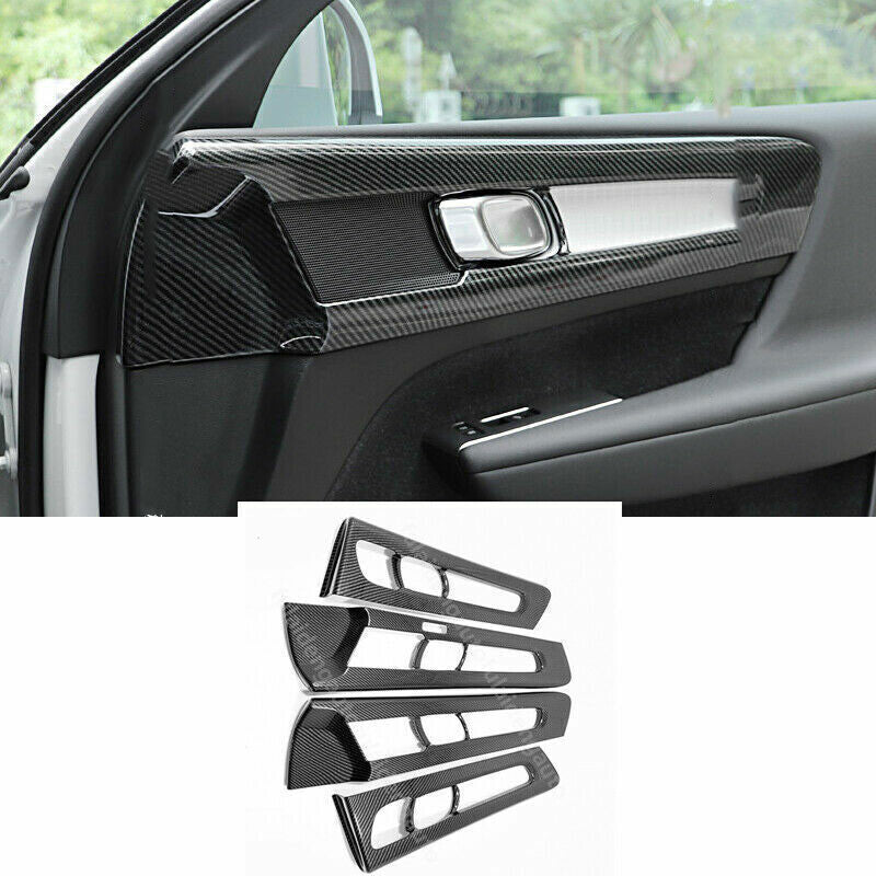 for Volvo XC40 19-22 Carbon fiber ABS Inner Door Handle Bowl Panel Cover Trim 4x