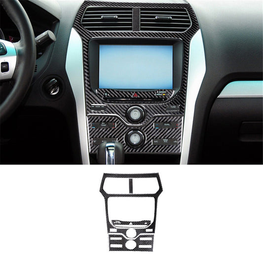 Carbon Fiber Interior Central Control Trim Panel Cover for Ford Explorer 2011-14