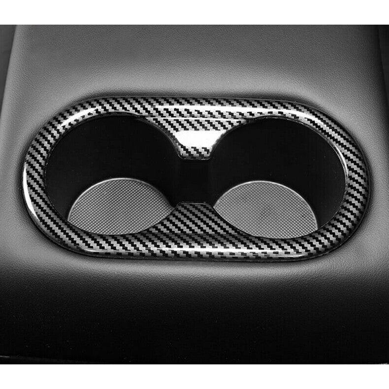 for Kia K5 2021-2023carbon fiber Car Inner Rear Water Cup Panel frame Cover Trim