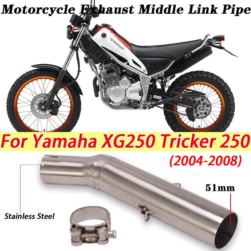 Exhaust Muffler Middle Link Pipe for Yamaha XG250 Tricker 250 2004-2008 Middle
