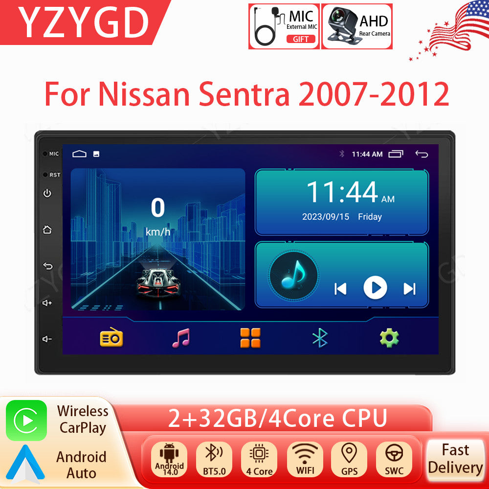 for Nissan Sentra 2007-2012 7Car Radio Android Auto Carplay Stereo GPS Screen
