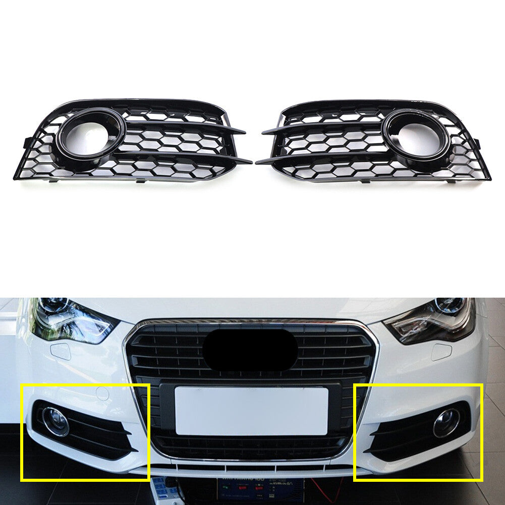 2x Front Bumper Fog Light Grille Cover Left Right Set for Audi A1 8X 2010-2014