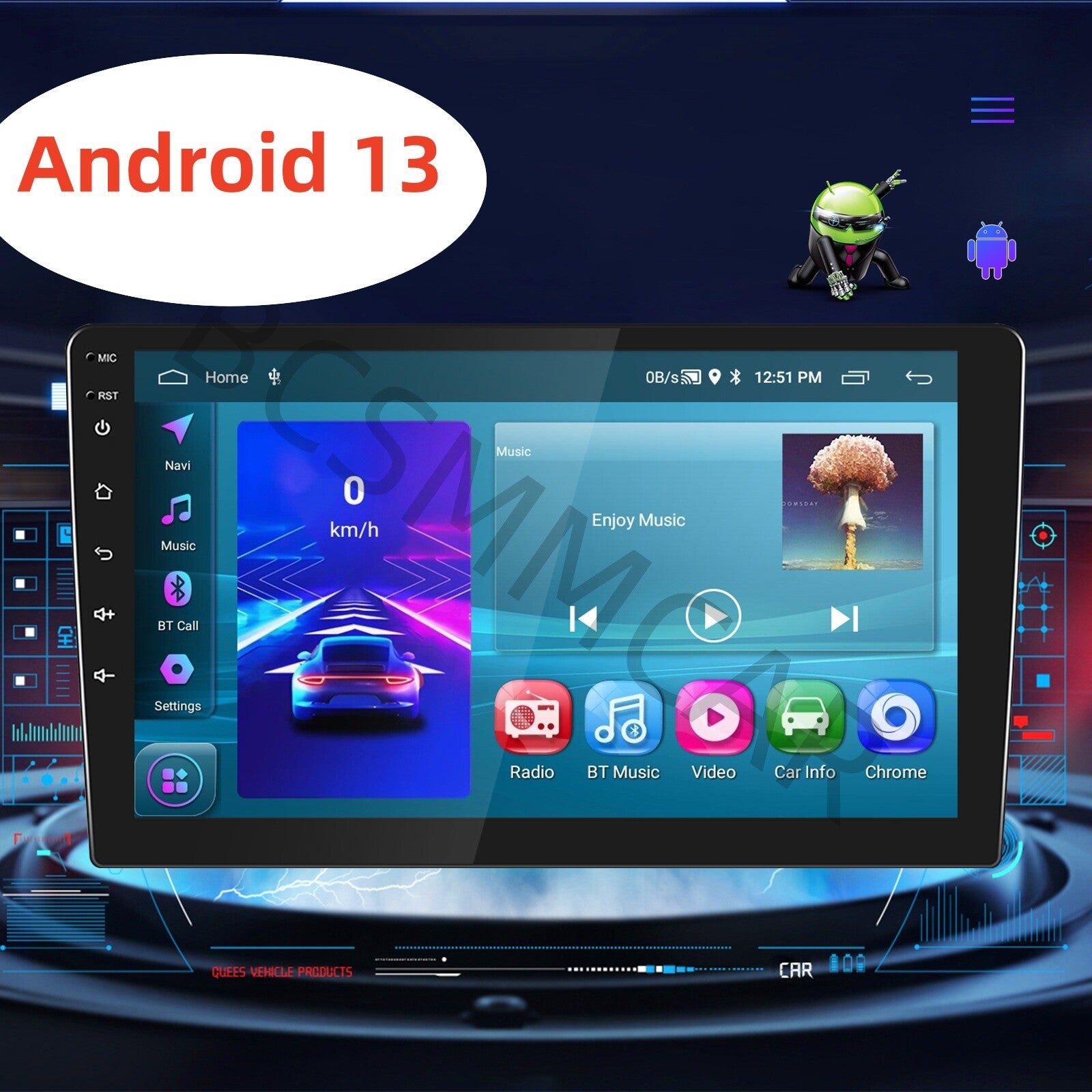 10 2Din For Apple Carplay Android 13 Car Stereo GPS Navi Radio BT Wifi Camera
