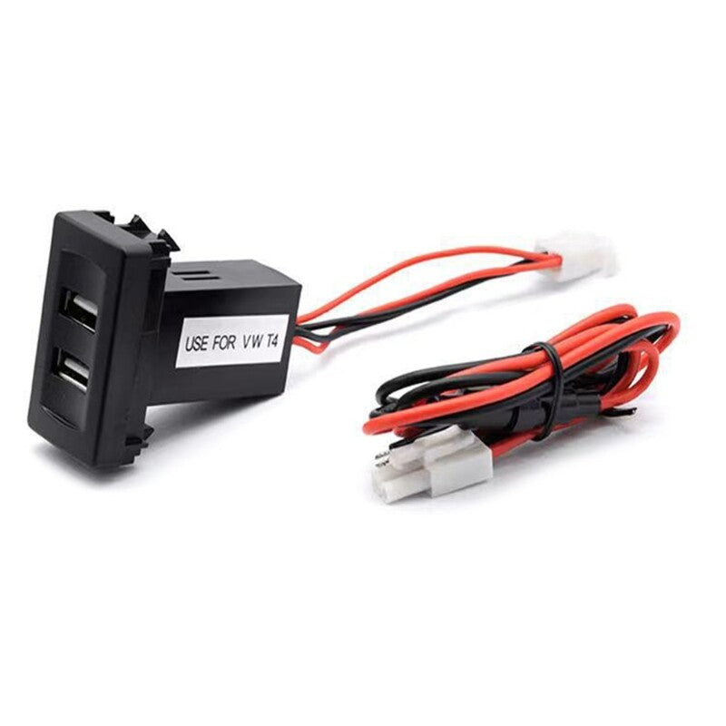 Vehicle-mounted 2.1A light, 2-port mobile phone socket, dual USB mobile phone charger suitable for Volkswagen transport vehicle T4