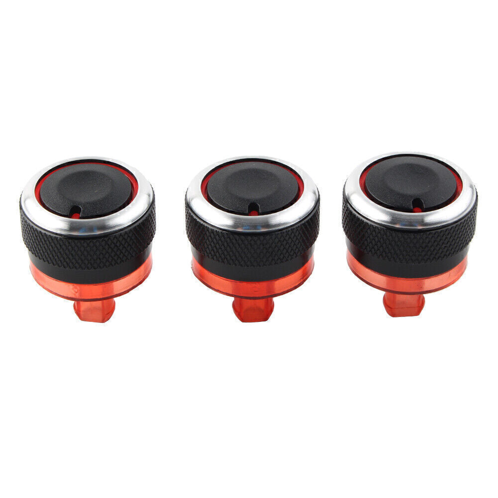 3Pcs Switch Knob Heater Buttons A/C Cover Set Heat Black Fit for Peugeot 206 207 C2
